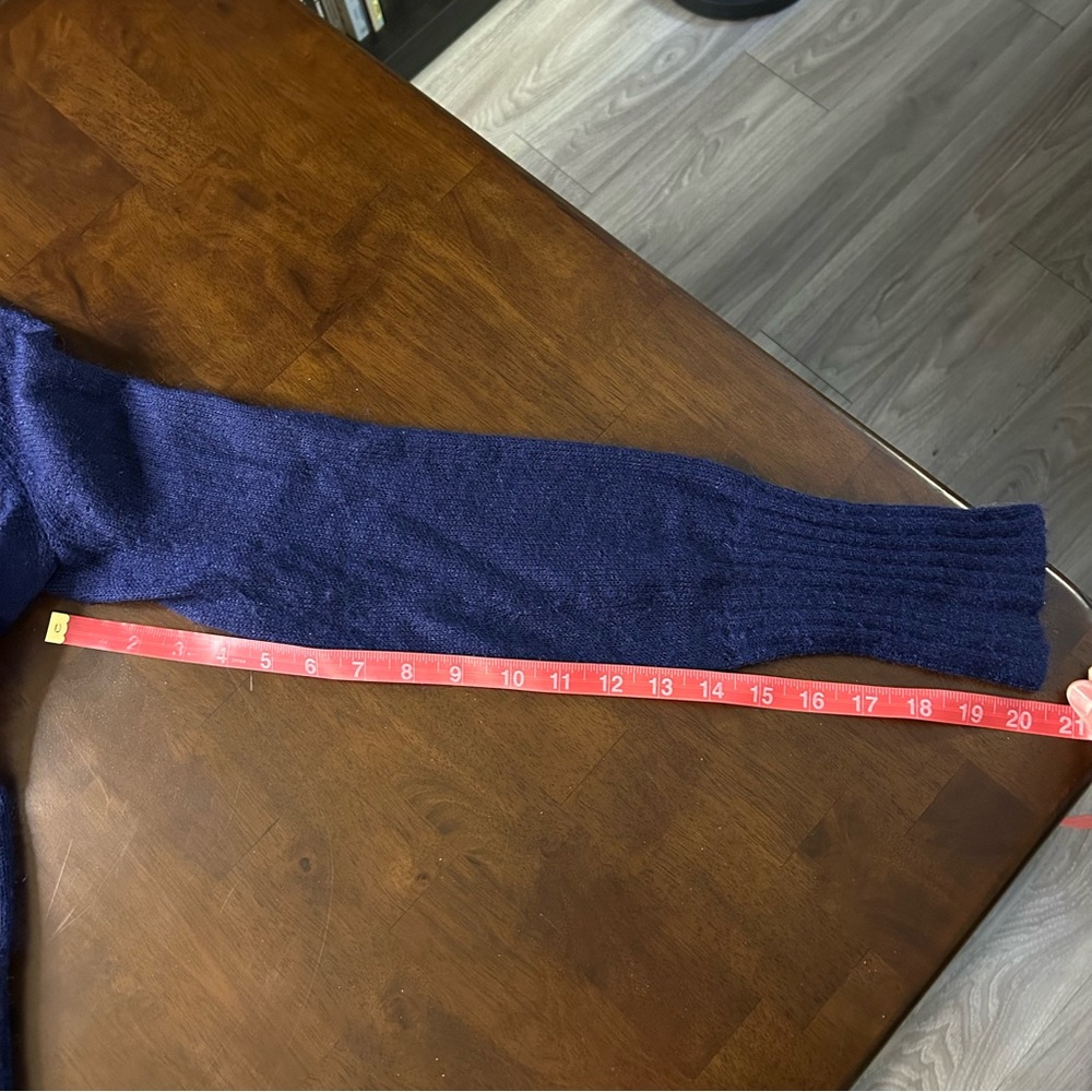 Comptoir Des Cotonniers Womens Mohair Blend Navy Blue Light Sweater Size Large - Picture 12 of 12